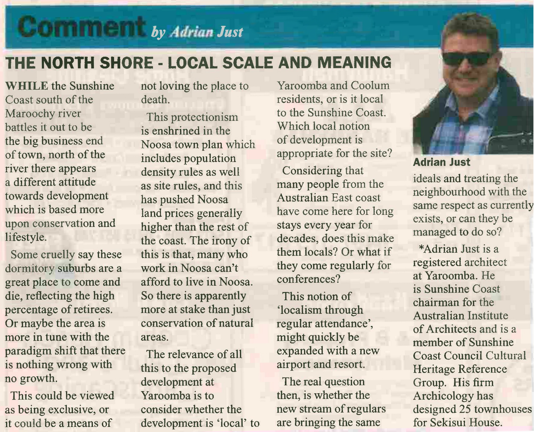 The North Shore Local scale and meaning Architecture About People